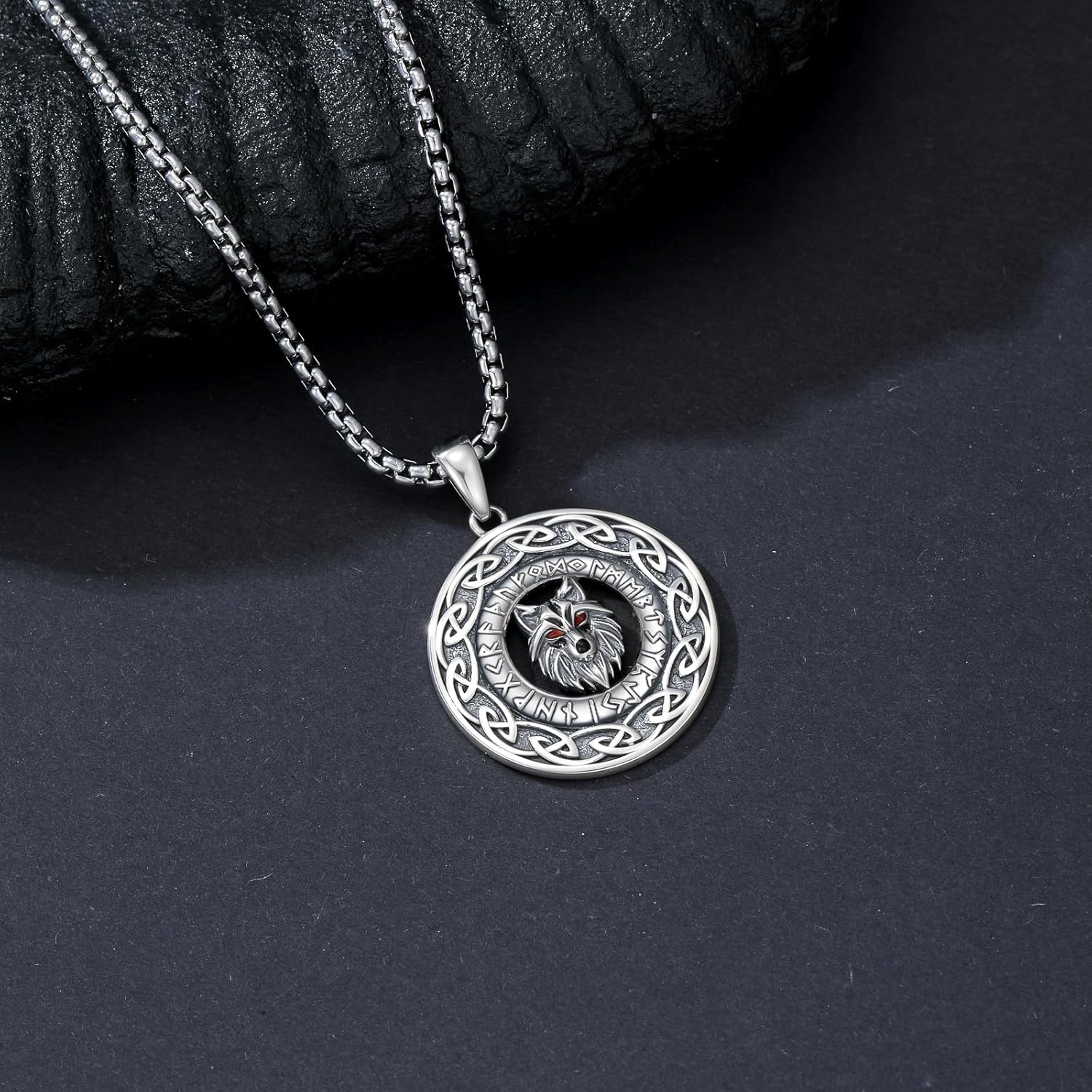 PROESS Eagle/Tiger/Wolf/Lion/Leopard/Sun Necklace for Men 925 Sterling Silver Tiger Eye Animal Jewelry Gifts for Chrismas Birthday - Image 6