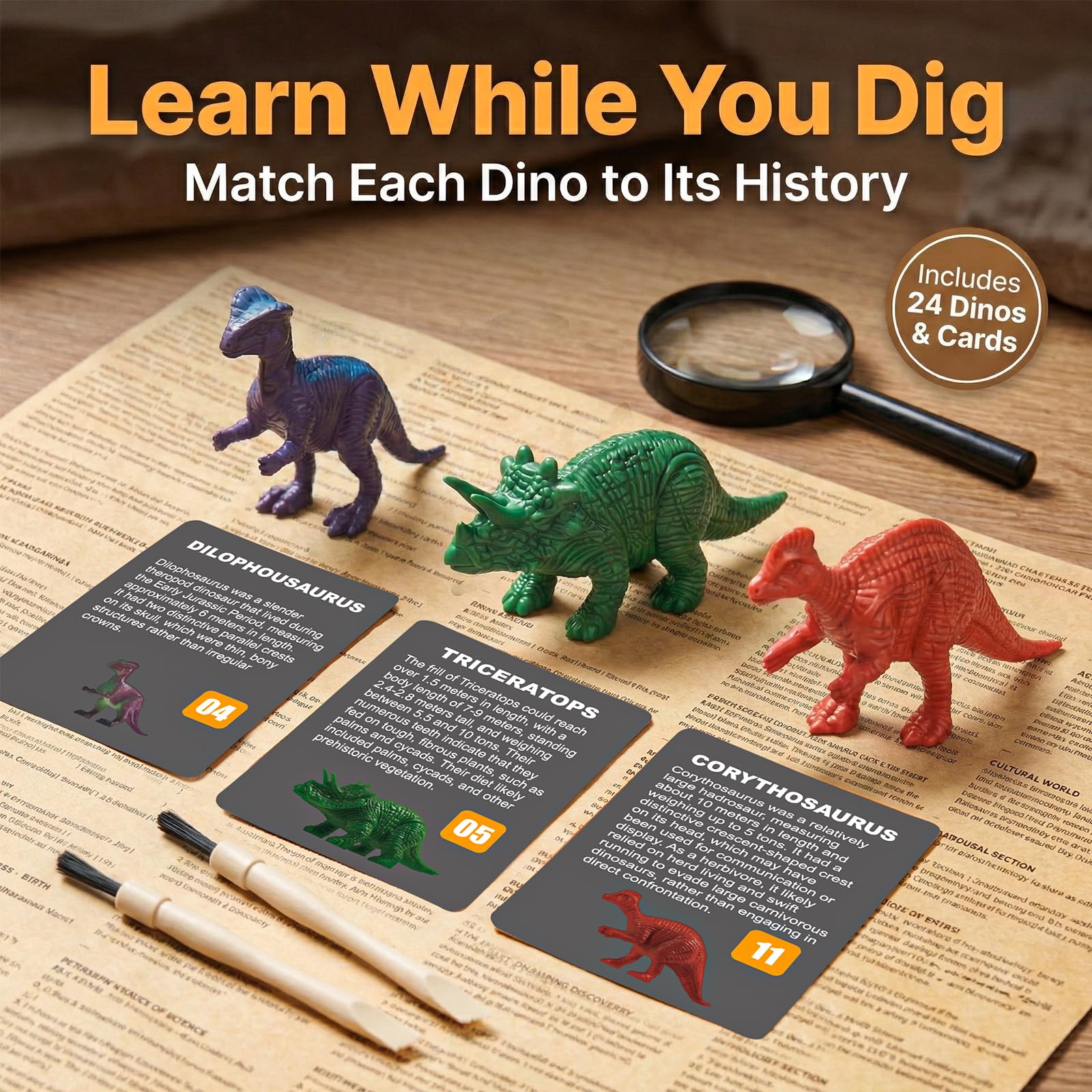 Uregoio 24 huevos de dinosaurio coloridos