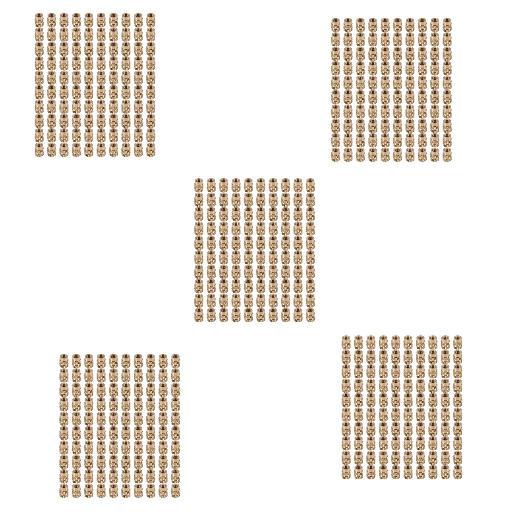 Jnchdghwa Gold 500Pcs M3 Thread Knurled Brass Threaded Heat Set Heat Insert Embedment Nut For 3D Printer