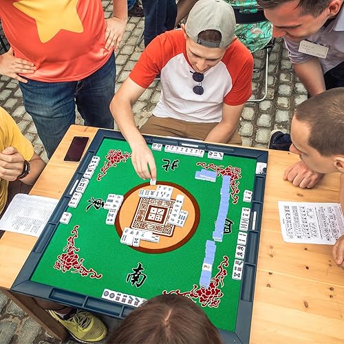 Miniatura 5 de Buryeah Juego de 2 alfombrillas Mahjong con bolsa, antideslizantes, reducción de ruido, cubierta de mesa para juegos de cartas de póquer, juegos de