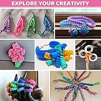 Vista 5 de KAMJUNTAR Kit de cuerda para cordón, 30 rollos de cuerda Gimp de plástico para cordón, kit de 6 cuerdas de plástico para hacer joyas de amistad, kit