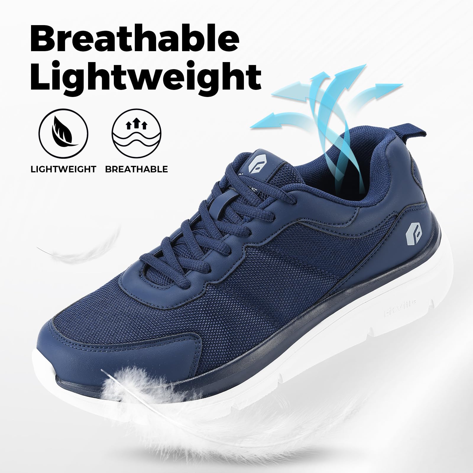 FitVille Scarpe Uomo Pianta Larga Comode Camminata Sneakers Casual Leggere Ginnastica Traspirante Scarpe per Piedi Gonfi