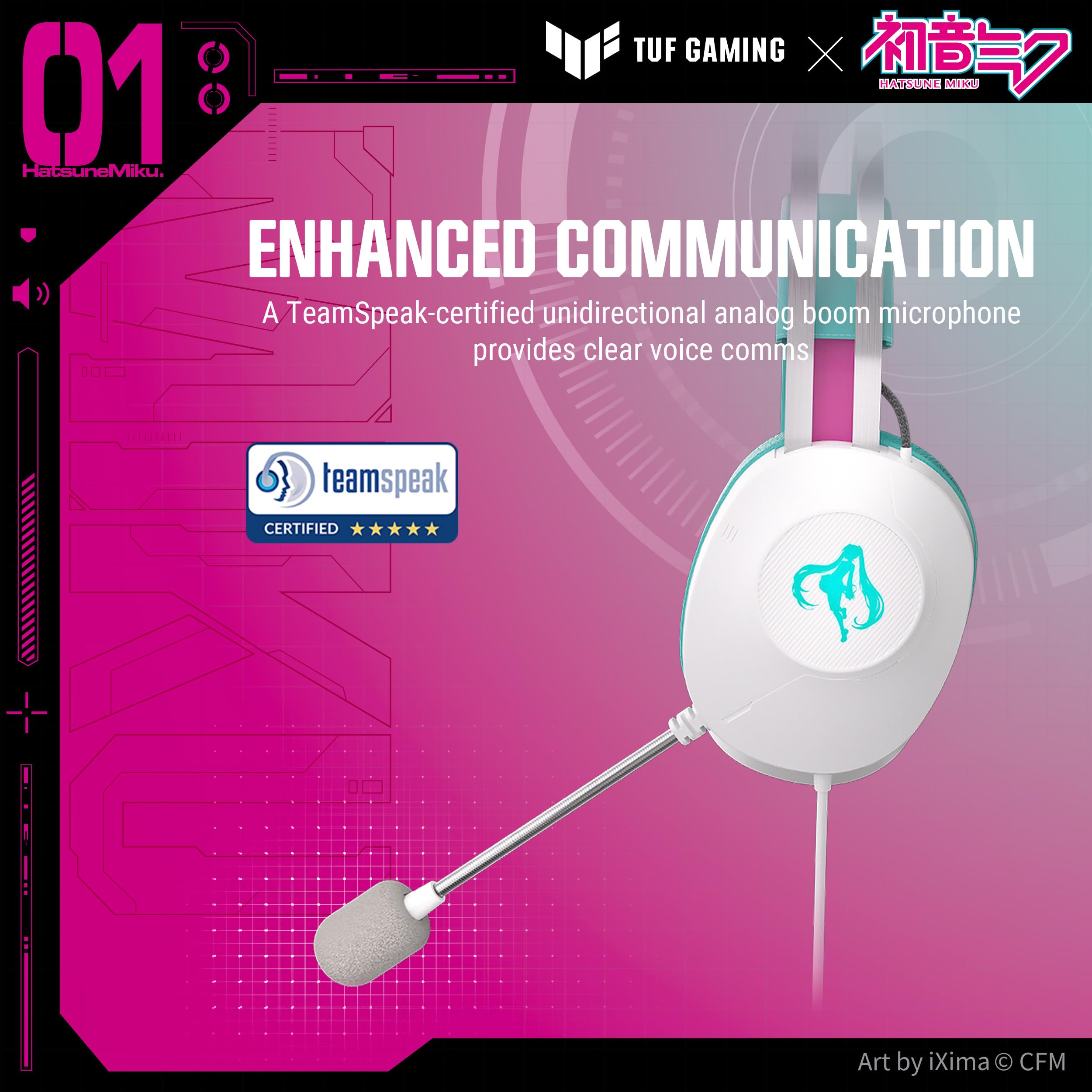ASUS TUF Gaming H1 Gen II Hatsune Miku Edition, Wired Gaming
