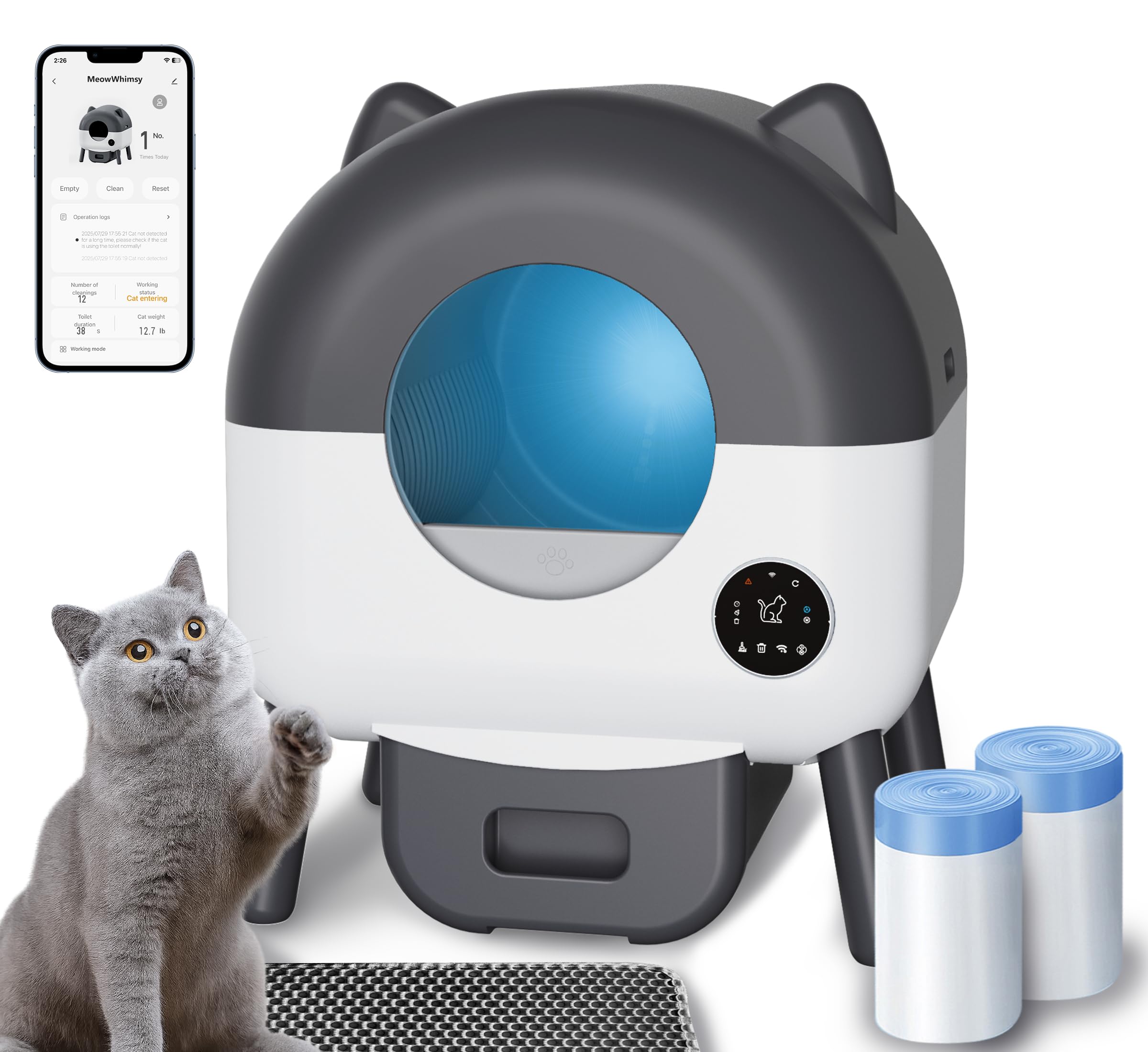 MeowWhimsy Neo-AE Self-Cleaning Cat Litter Box