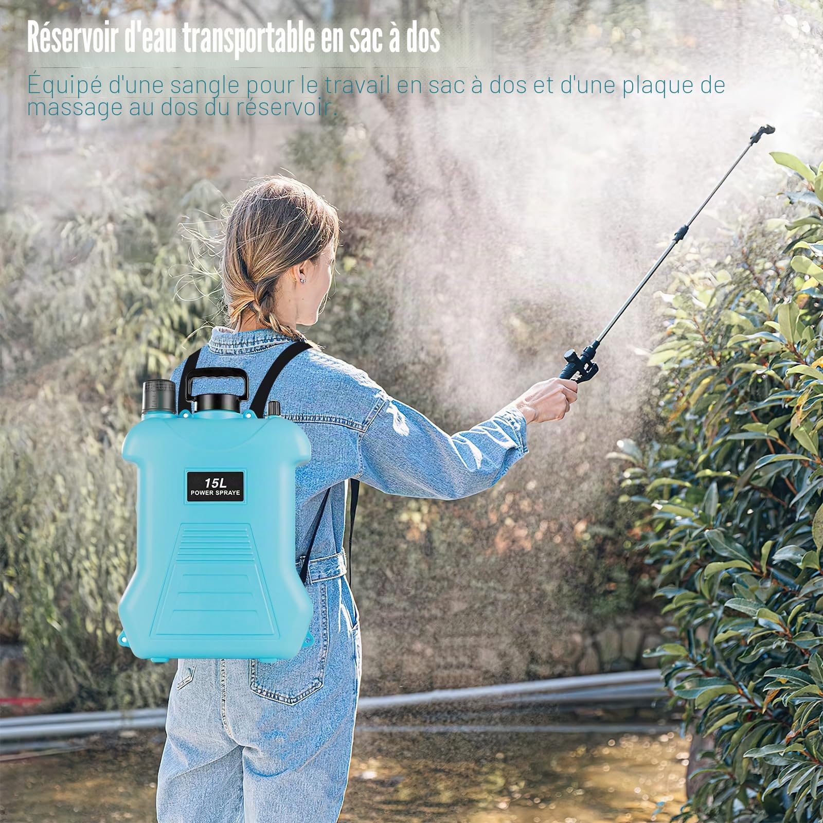 PulvéRisateur éLectrique, 15l Pulverisateur A Dos, Pulverisateur Lance Telescopique, Trois TêTes De PulvéRisation Pro pour L'Arrosage des Fleurs, La DéSinfection, PulvéRisation De Pesticides (Vert)