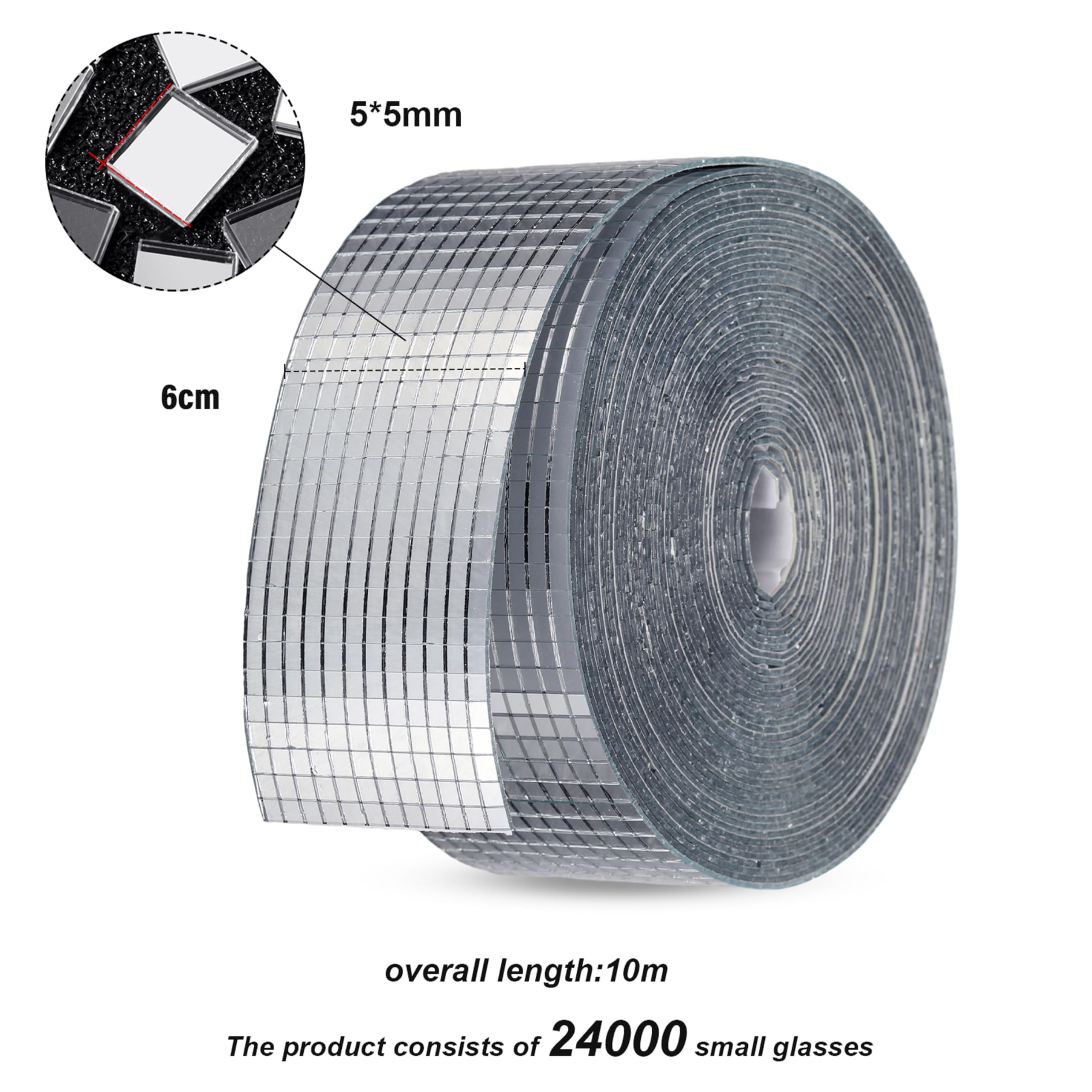 Self-Adhesive Disco Ball Mirror Tiles - 24,000 Pcs, 5x5mm, For Crafts & DIY Decor - View #2