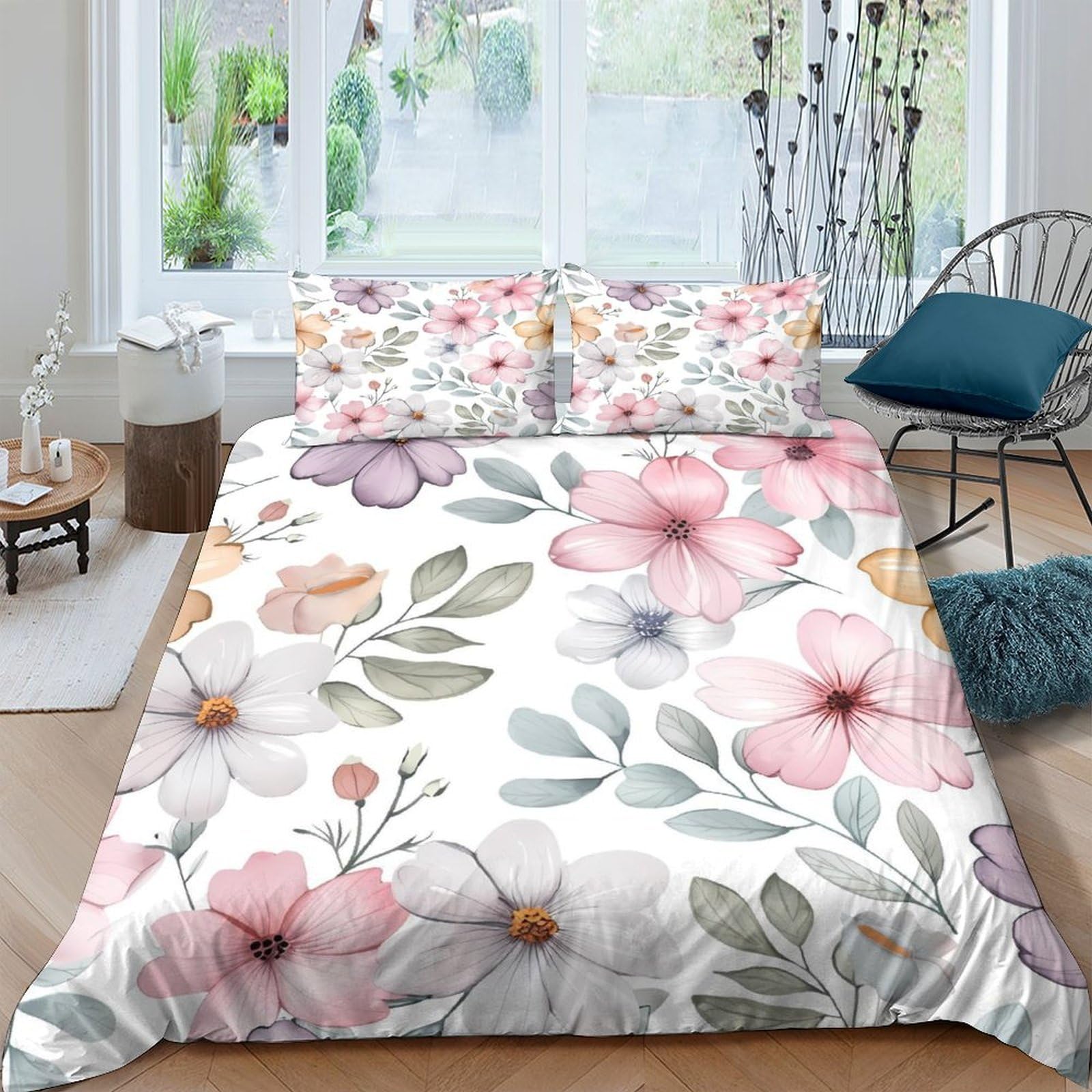 P5V6M1Q9 3D Printed Galaxy Starry Sky Duvet Cover Set Microfiber Soft Breathable Bedding for Bedroom Decor with 2 Pillowcases Single（135x200cm）