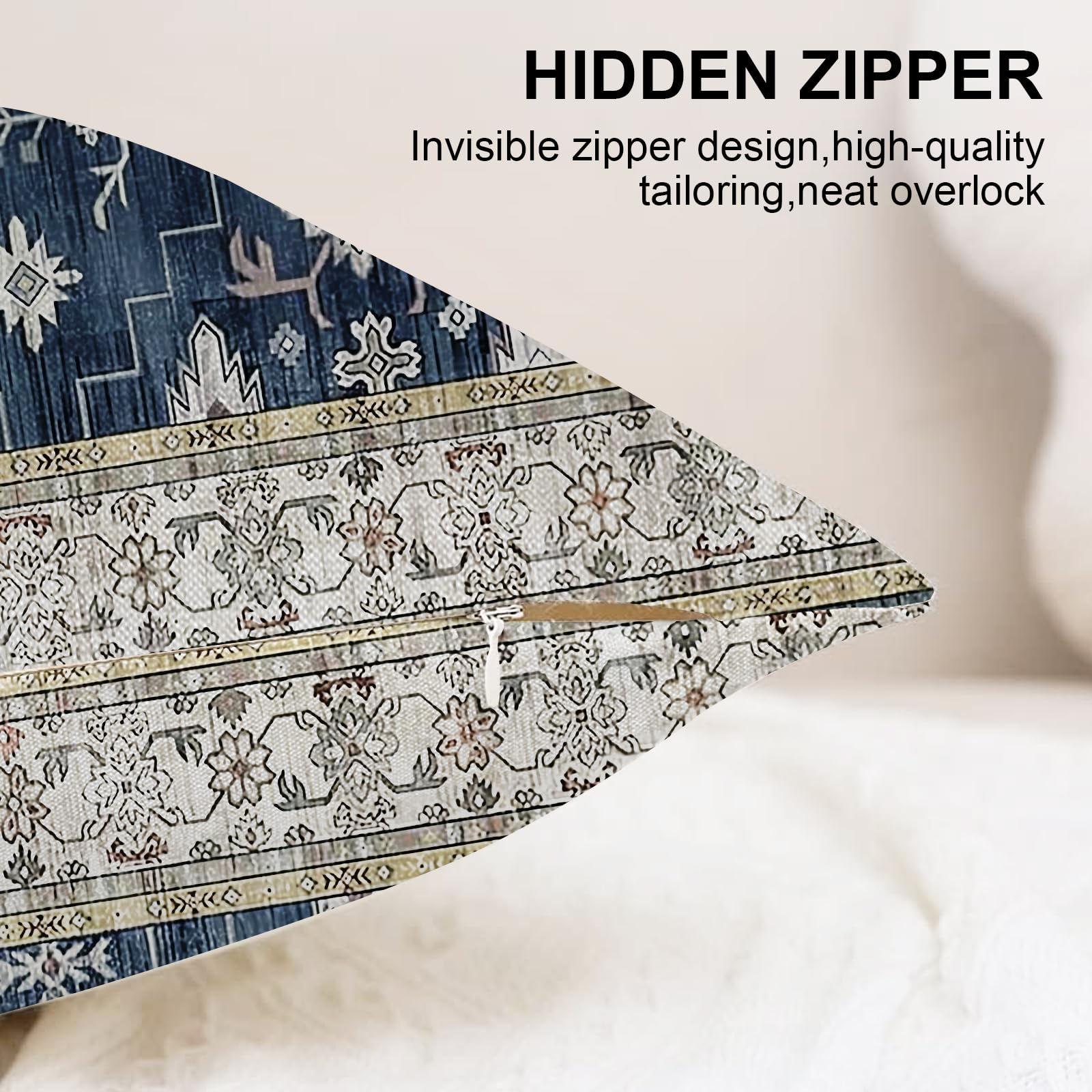 Set van 4 kussenslopen, 30 x 50 cm, mandala, bloemenmotief, kussenovertrek, bohemian, decoratieve kussensloop, katoen en linnen, rechthoekige kussenhoes voor auto, kantoor, boekhandel, slaapkamer