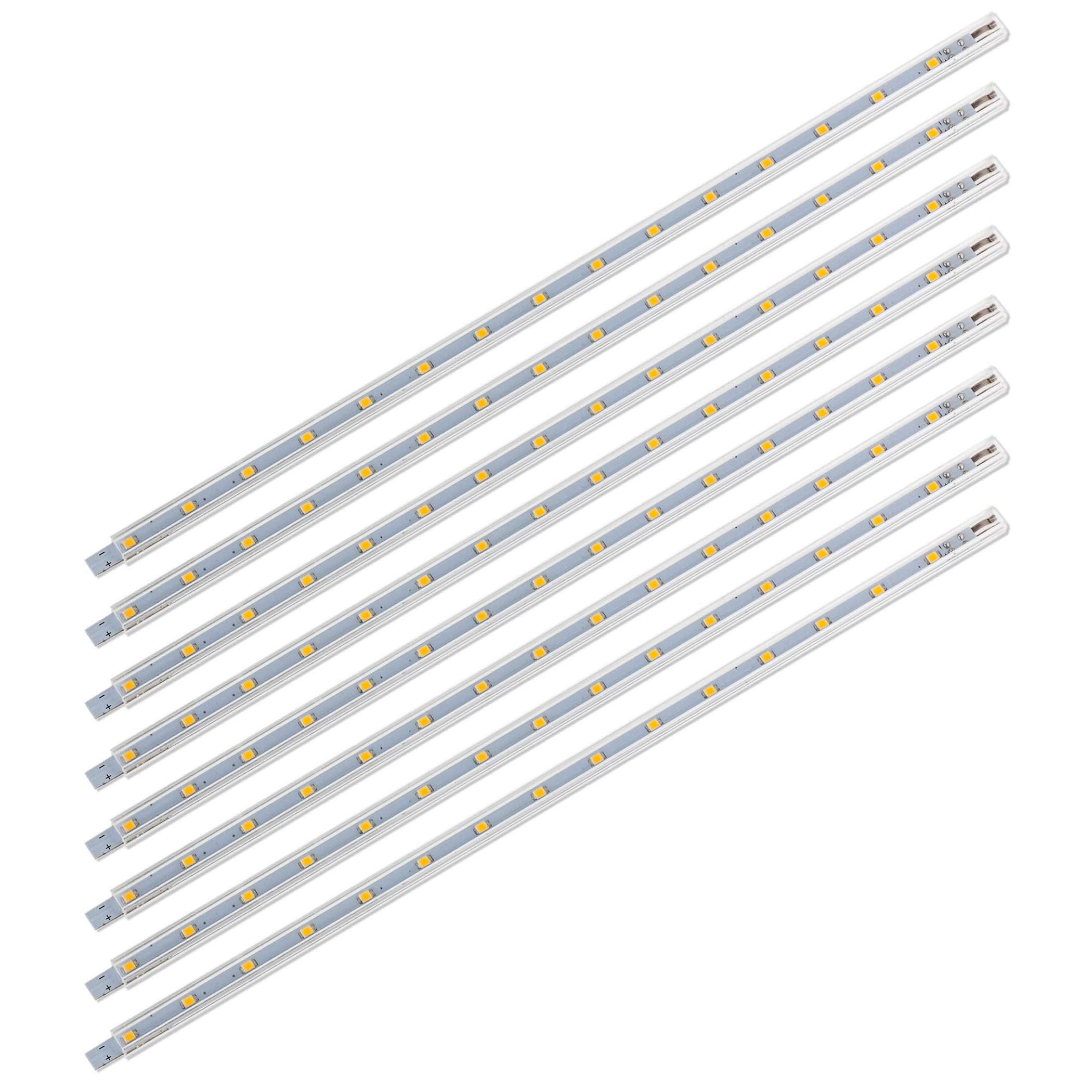 SEBSON LED Sottopensile con Interruttore e Prese 30cm - Set da 8 | 3000K Luce Calda, 1,8W, 190 Lumen, 12V, 8,8x6,7x300mm