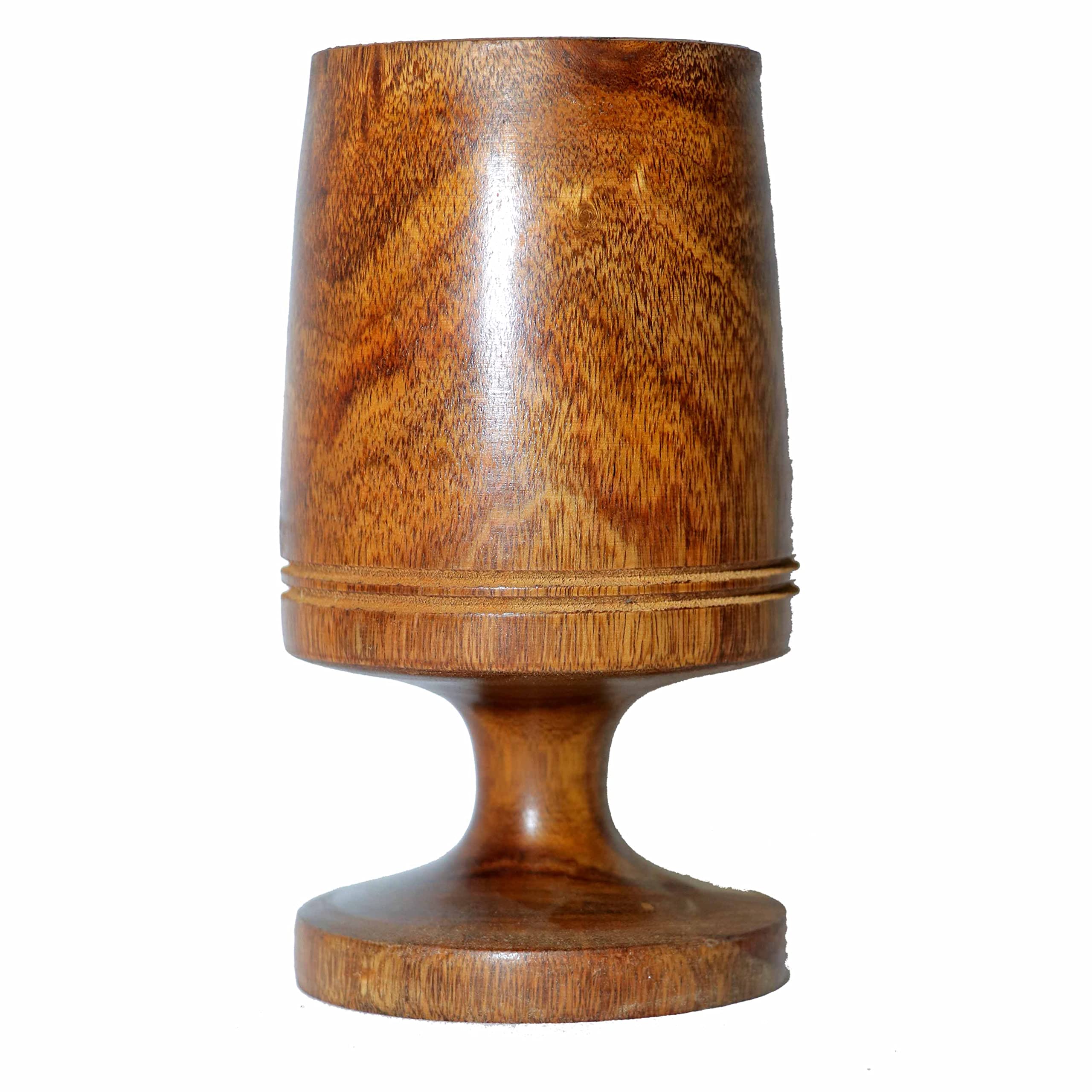 Set mit 2 handgefertigten Weinkelchen aus Holz im Vintage-Stil, Bärenbecher für Geschenk, Holzkrug