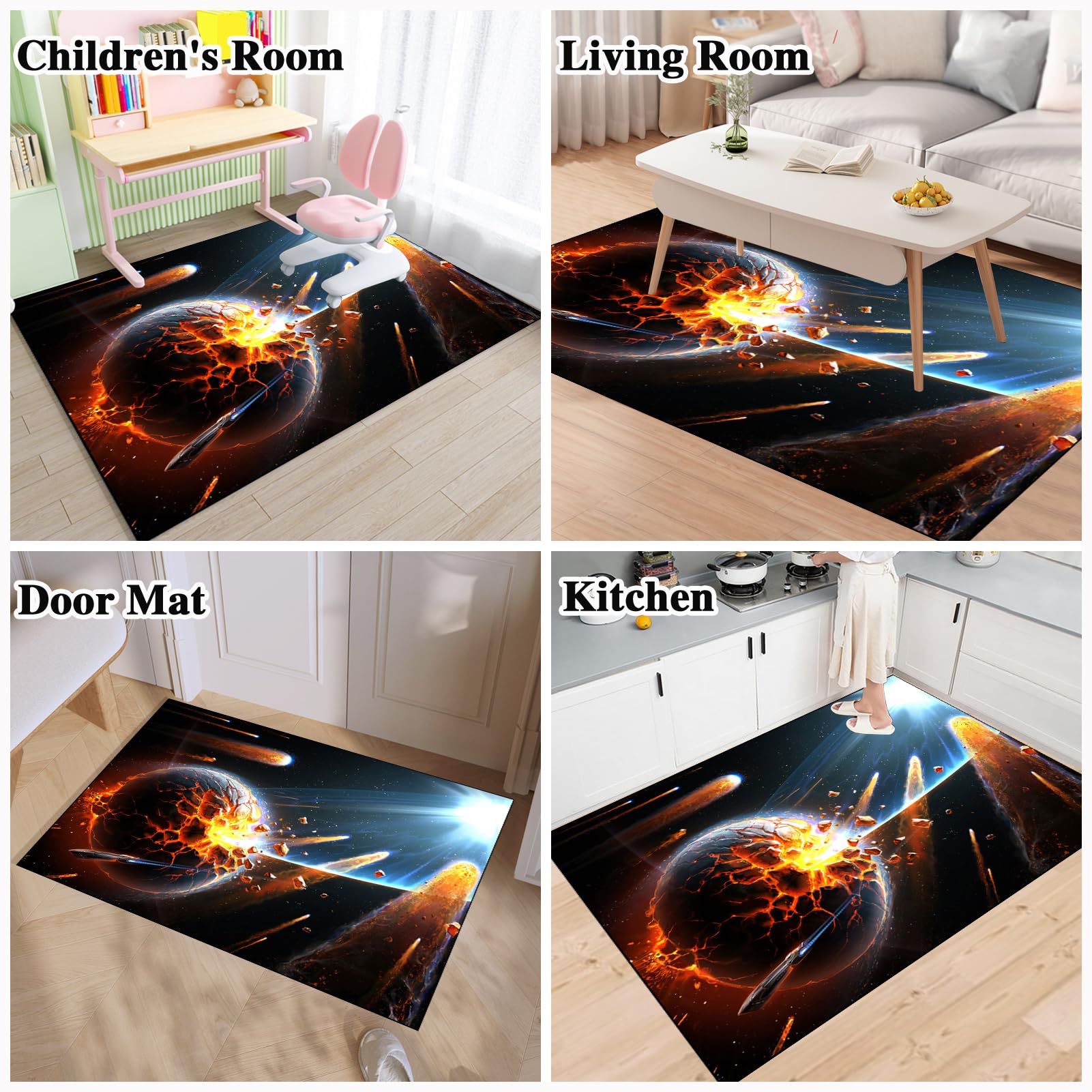 Tappeto Gaming pavimento, Tappetino Salvapavimento Antiscivolo, Tappeto per Sedia Ufficio per per Pavimenti in Legno Duro, Tappetini di Protezione per Pavimento per Parquet e Laminato 100 x 140 cm
