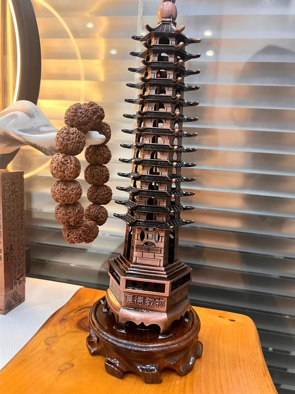Insence-Stick Holder,Wenchang Tower Incense Burner Household Indoor Vertical Incense Inserting Seat Sandalwood Incense Sticks Agarwood Incense Burner Antique Aromatherapy Burner