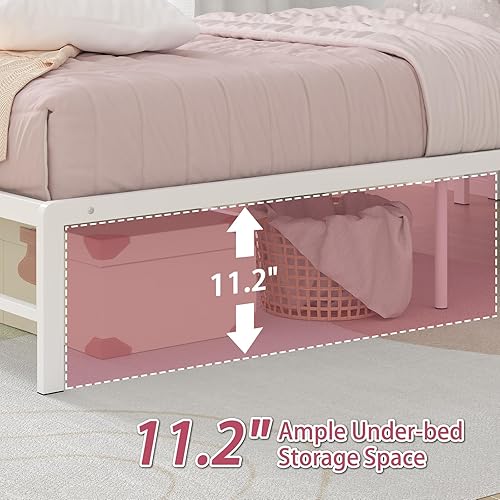 Miniatura 6 de Weehom Estructuras de Cama Individual con Estantes de Almacenamiento de Madera de 2 Niveles en el Cabecero, Cama Tamaño Individual con Estaciones de