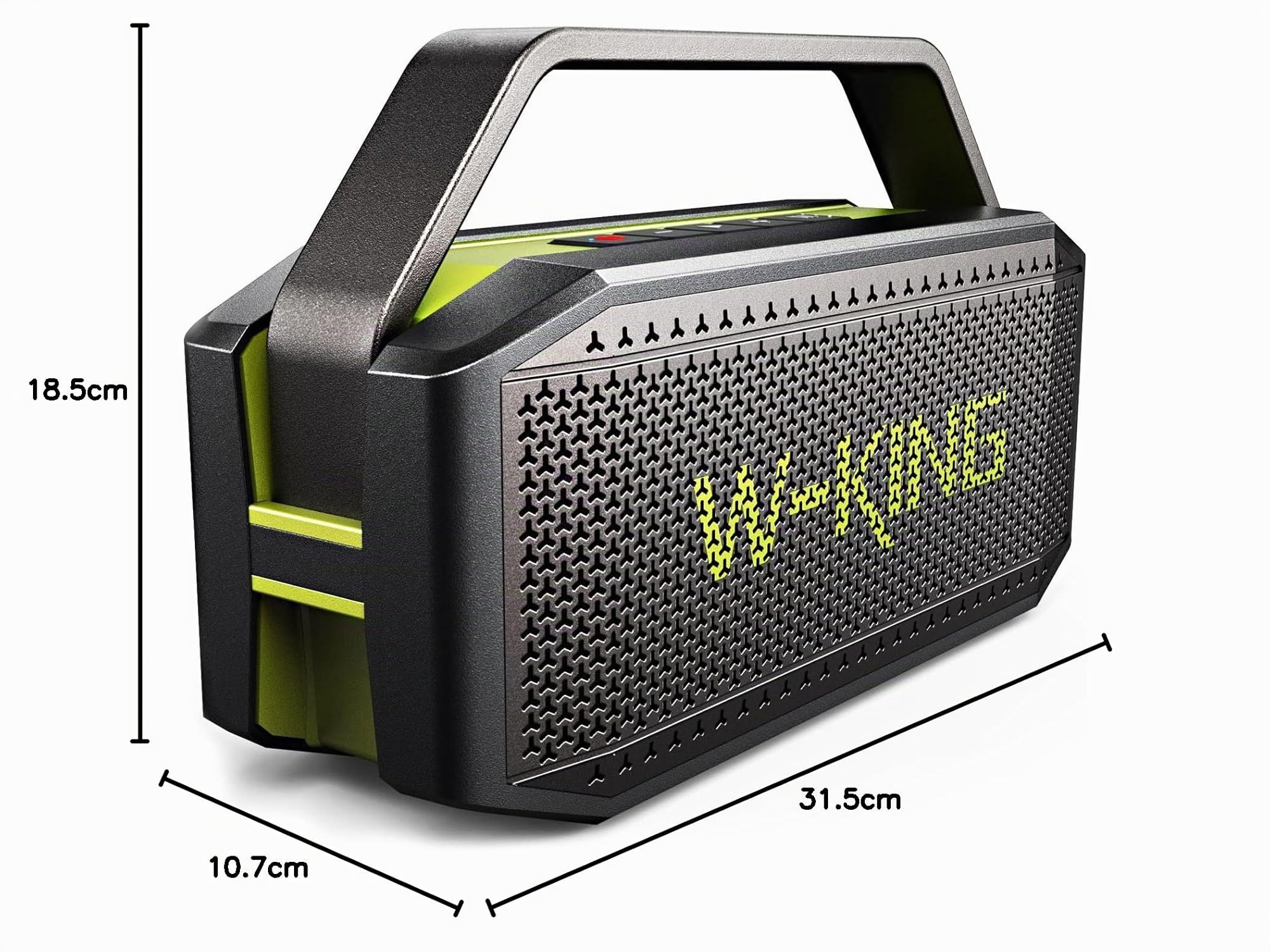 W-KING Enceinte Bluetooth Puissante, (100W Max)60W Haut Parleur Chantier Etanche Portable sans Fil Bluetooth Speaker Outdoor Boombox avec des Deep Bass, Powerbank, Autonomie 40 Hrs, AUX, Carte TF, EQ