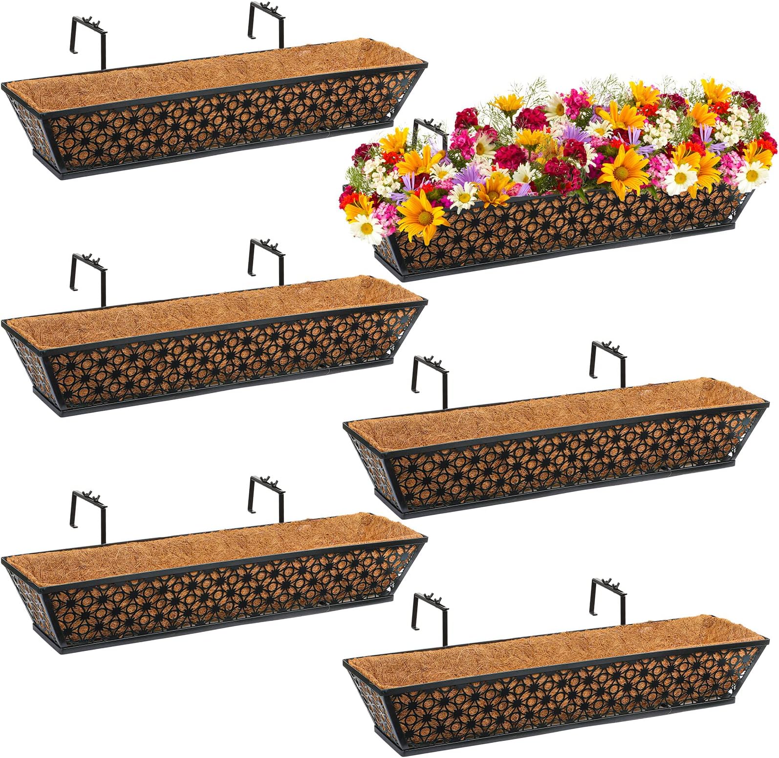 2 Packs 30 Inch Window Box Deck Railing Planter Boxes