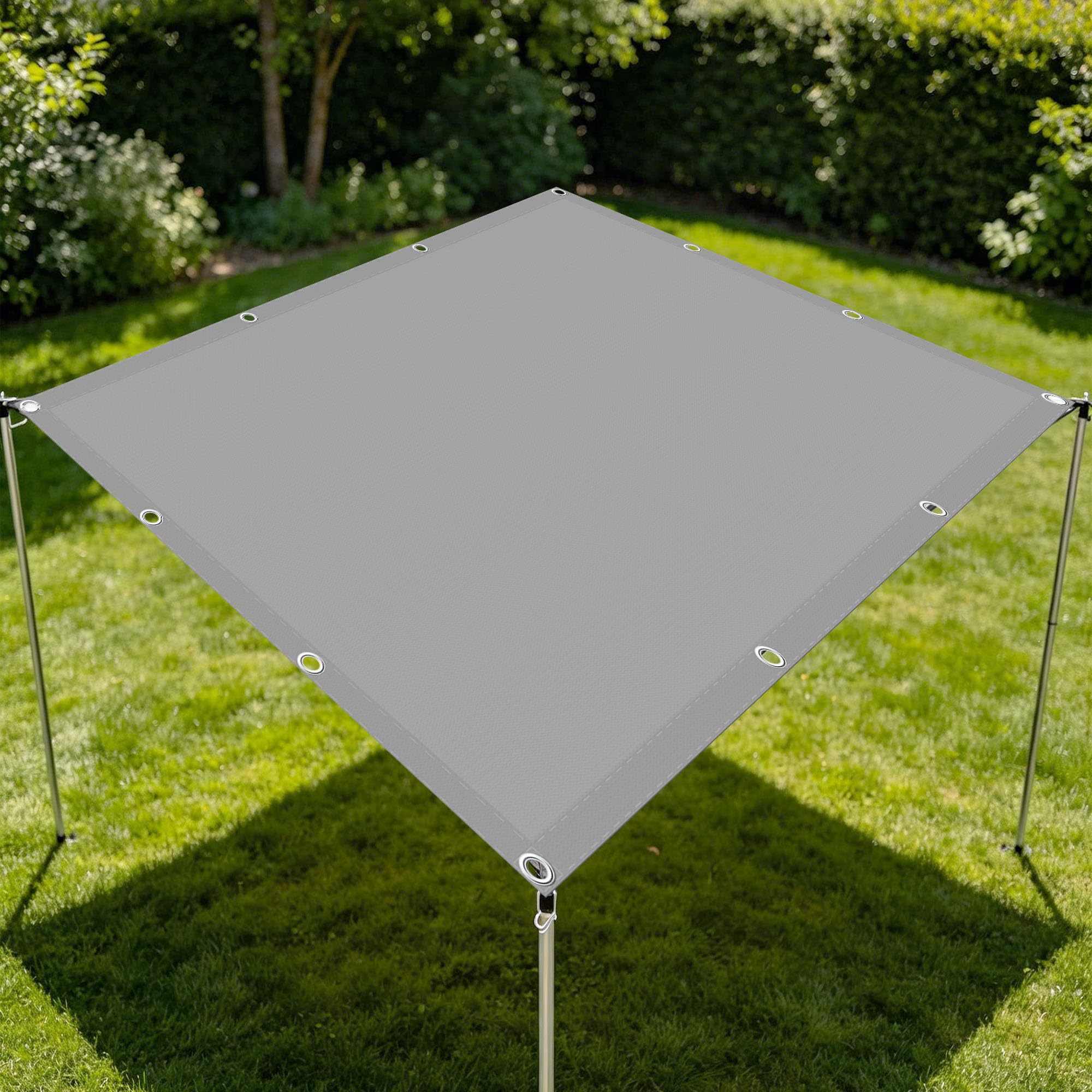 Voile d'ombrage rectangulaire gris auvent contre le vent extérieur jardin patio