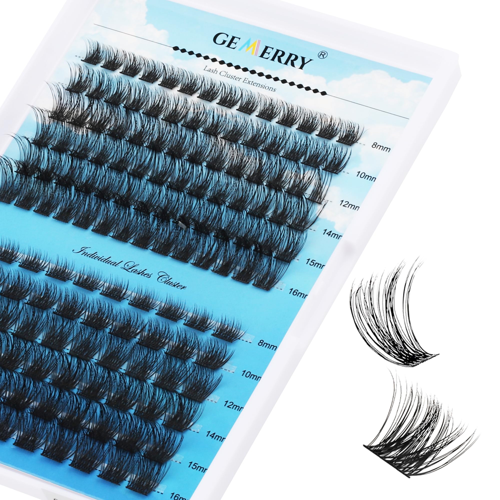 Kit De Extensión De Pestañas Postizas Individuales DIY con 240 PCS 8-16mm Pestañas Pelo a Pelo y Pegamento Pinzas Gemerry (30+40D) — view 24