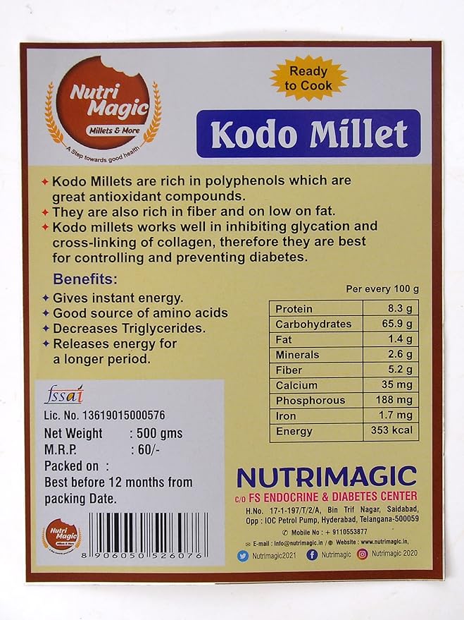 Nutri Magic Kodo Millet Amazon.in Grocery & Gourmet Foods