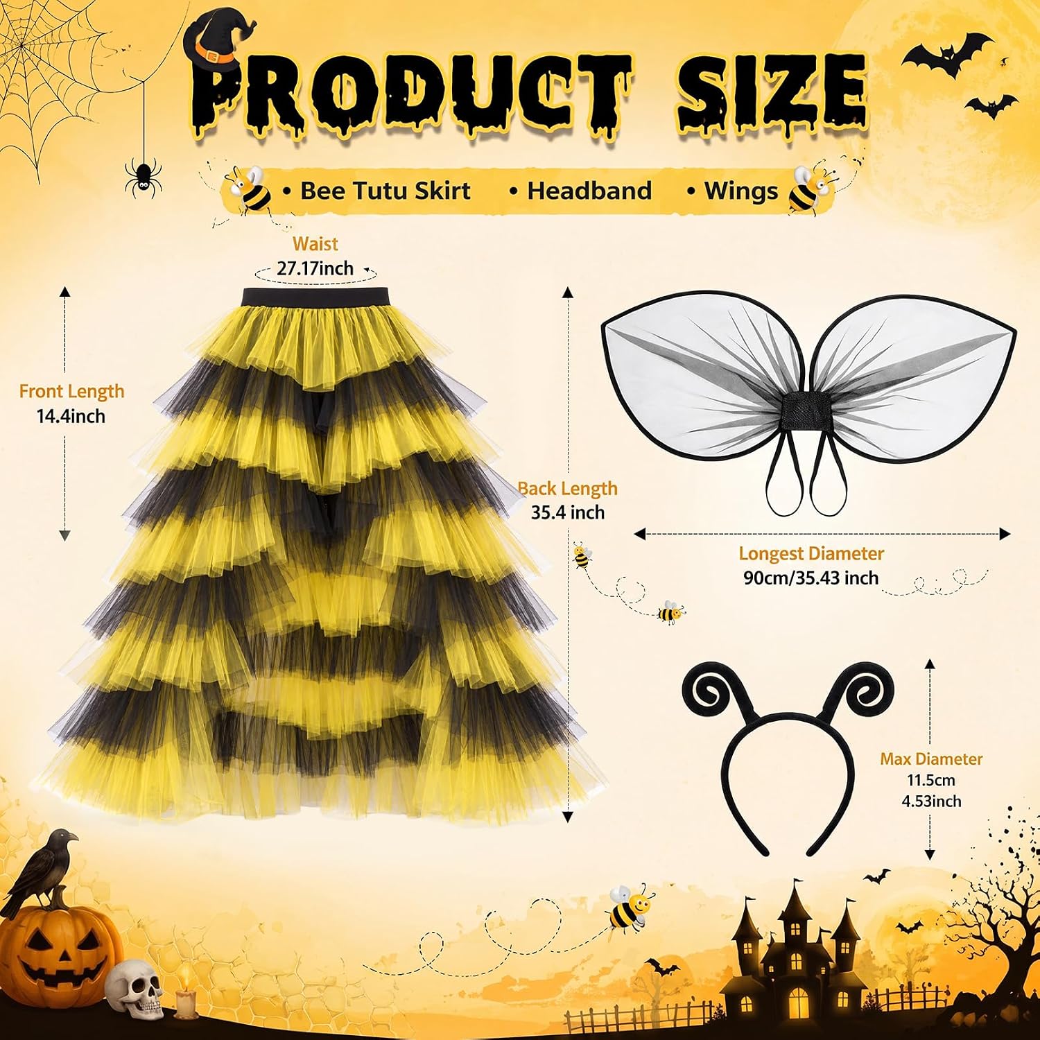Thiccywoov Queen Bee Costume Accessories Set for Women Halloween Cosplay