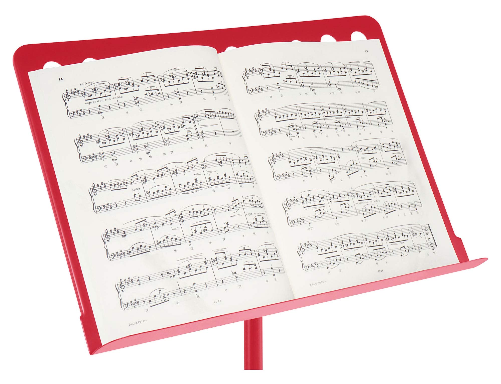 Classic Cantabile Metall Orchesterpult Rot (Lochpult Notenständer, Höhe 58 bis 100 cm einstellbar, Maße der Ablage: 50,0 x 34,8 x 4,5 cm)