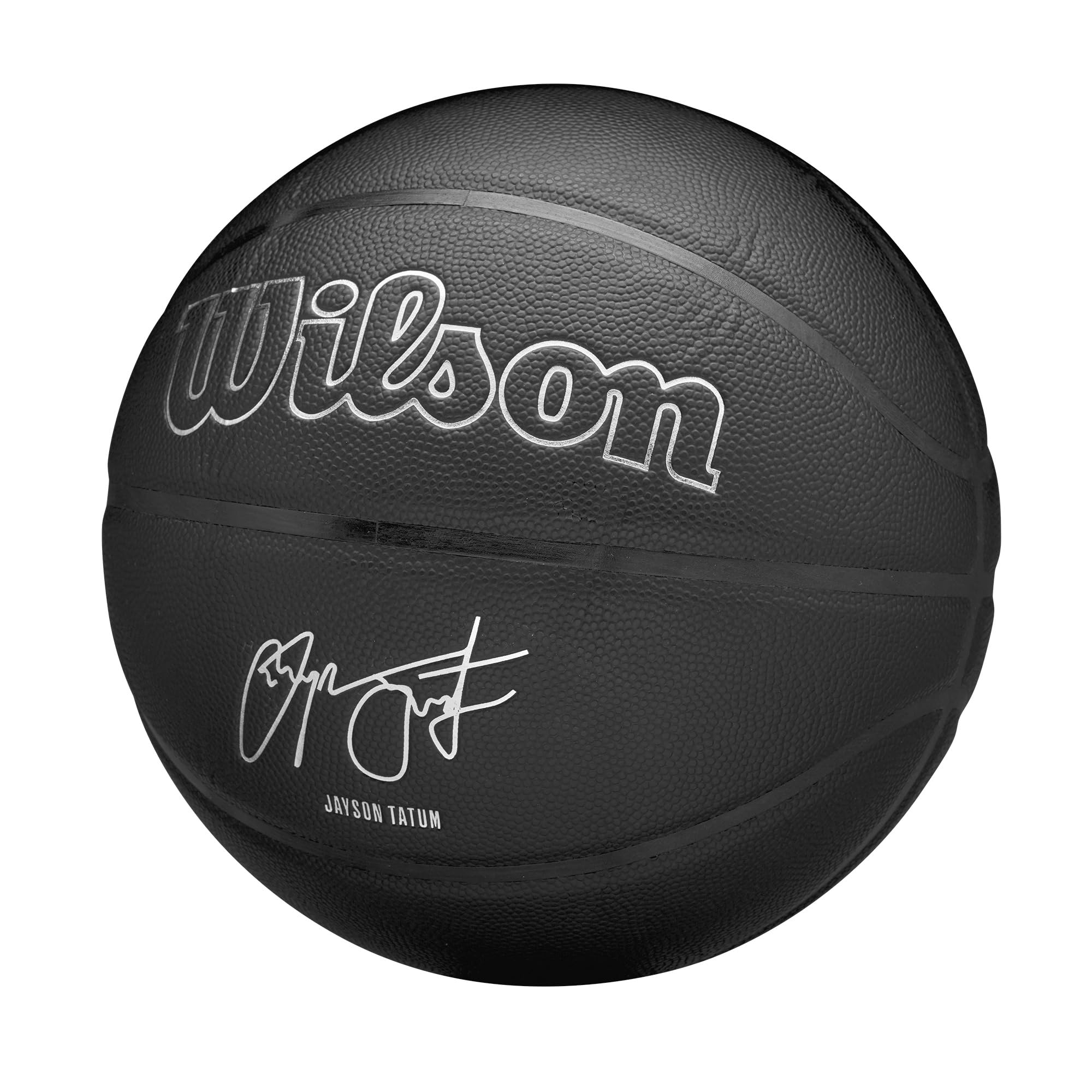 Wilson NBA Player Evergreen Basketball, Mit Pure Feel Bezug, Ideal Für Spiele Im Freien, Wetterfest, Spieler: Tatum, Farbe: Schwarz, Größe: 7