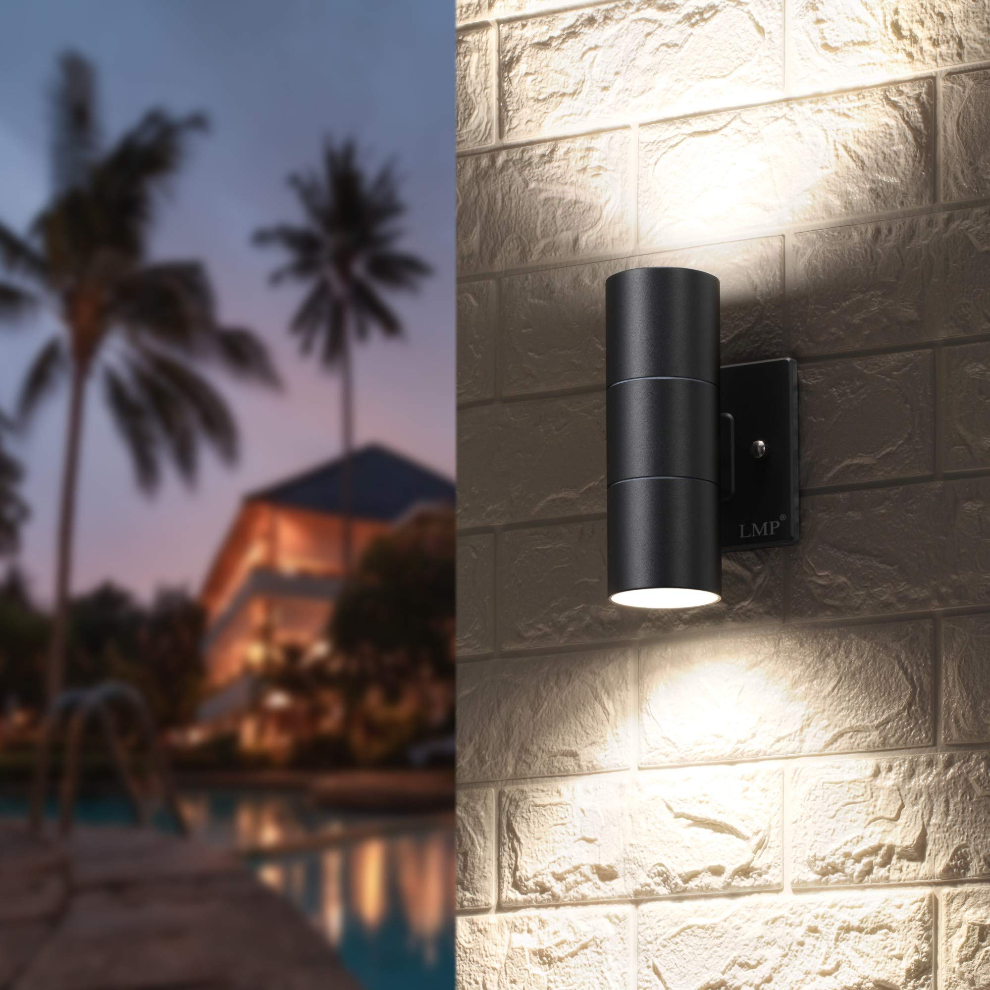 LMP Modern Outdoor Wall Light Porch Light Patio Light with Black Aluminum Finish for Decoration,Garage 4Packs Black