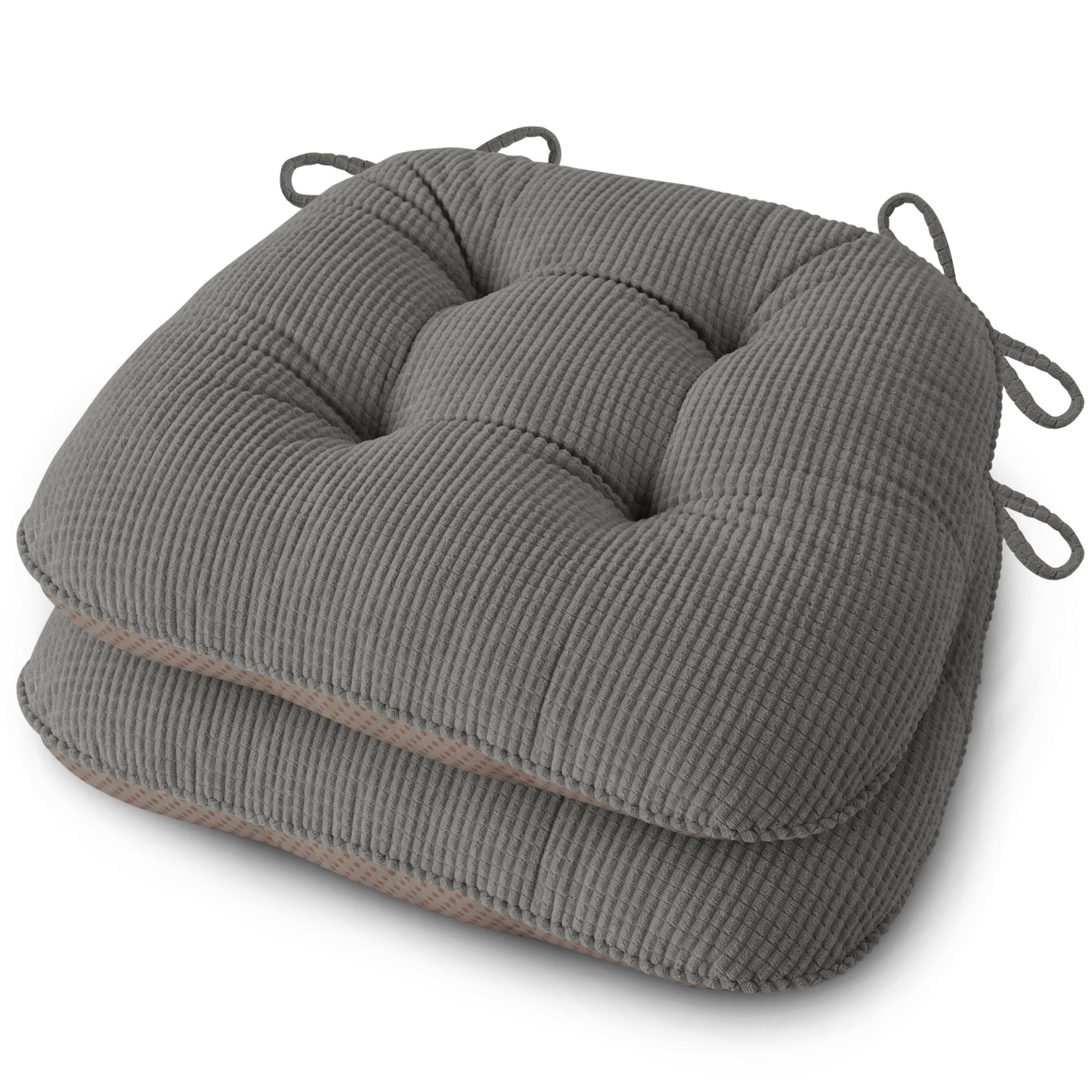 FlyGulls Chair Cushions for Dining Chairs 45x45x8cm Grey Set of 2