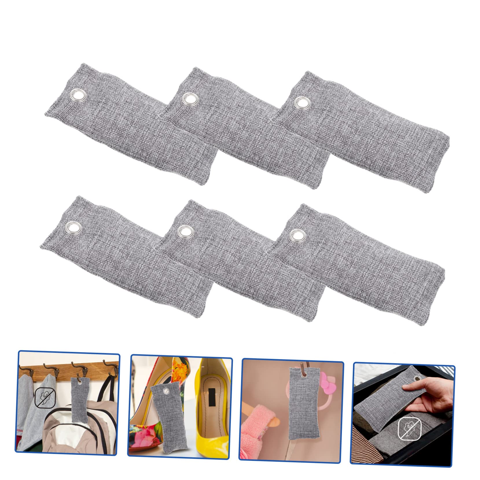 OUNONA 6pezzi Sacchetti Bambù Sostituibili Per Deodorare Scarpe e Armadi Domestici Purificatore d Contro Gli Odori