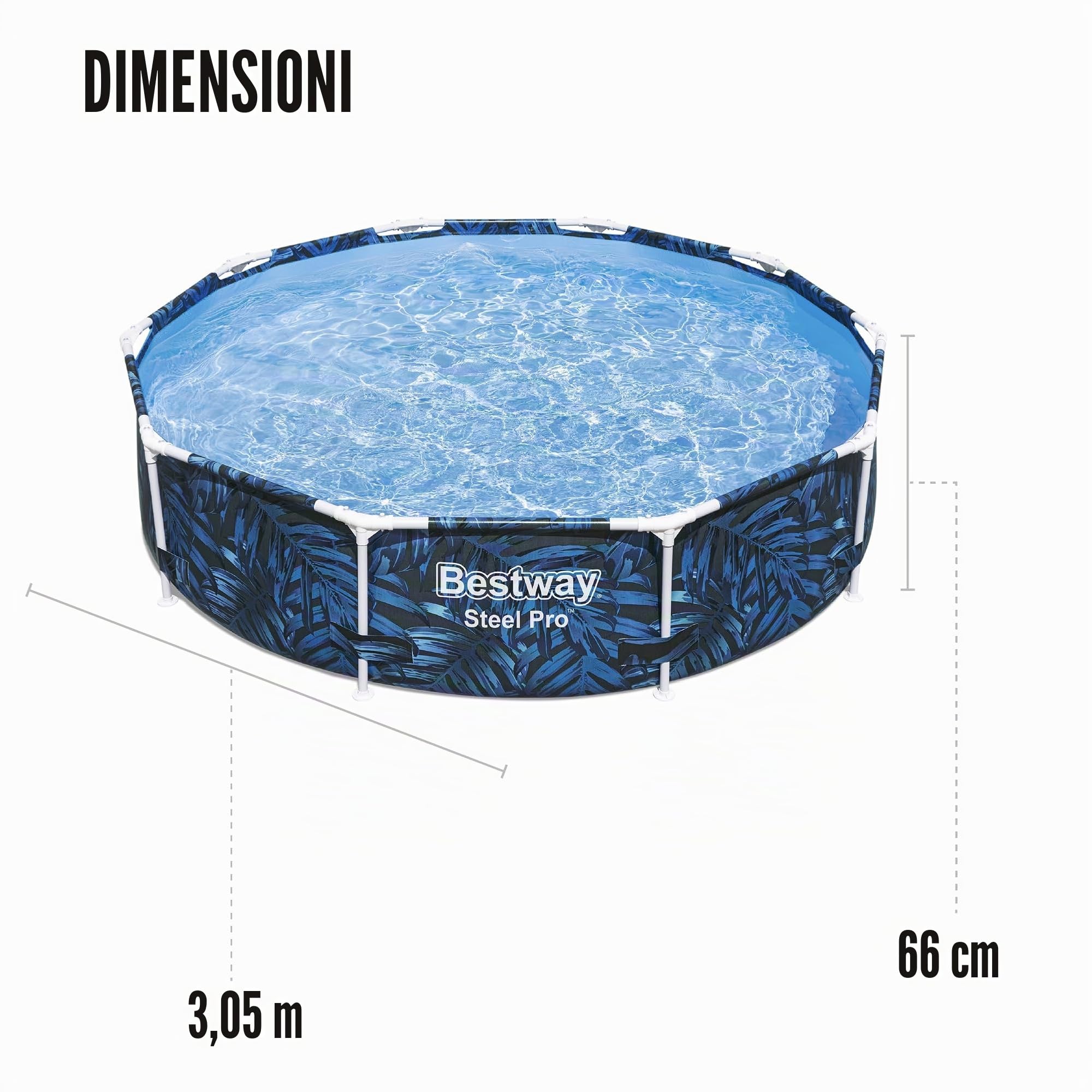 Bestway 56985 Set piscina fuori terra Steel Pro da 305x66 cm