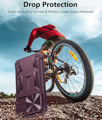 Miniatura 7 de FNTCASE Funda para iPhone 15 Pro protección contra caídas y golpes de grado militar con soporte y tobogán  Protección resistente con textura de