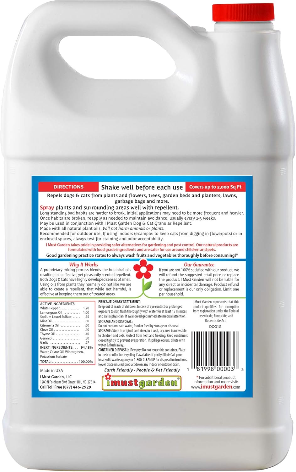 I Must Garden Dog and Cat Repellent: All Natural Spray to Stop Chewing and Repel from Yards, Plants, and Gardens – 32oz Easy Spray Bottle : Pet Supplies
