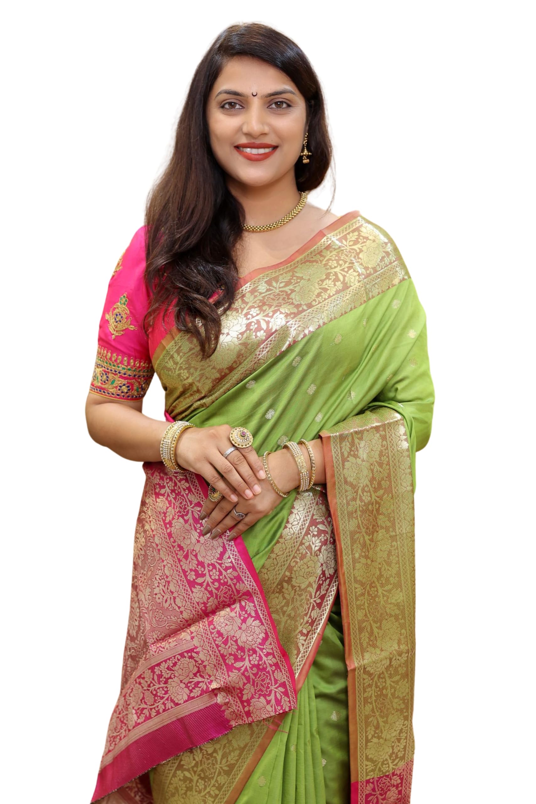 Women's Banarasi Saree Soft new ladies 2024 Design Wear Pattu Sarees Latest Cotton Party Sari collections With Blouse Piece for Wedding sadi-image-8
