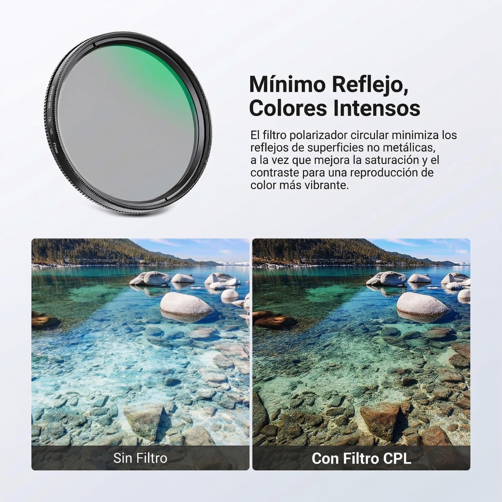 NEEWER 77mm Variable ND + CPL + UV Filtro Kit (3 Pack), Multicapa Densidad Neutra (ND2-400) Polarizador Circular Filtro Objetivo Cámara, Accesorios de Fotografía con Estuche Transporte y Tapas Lentes