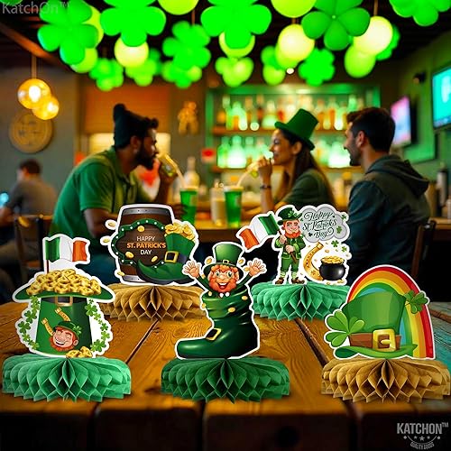 Vista 9 de KatchOn, Centro de mesa del día de San Patricio, paquete de 12, decoraciones del día de San Patricio Decoraciones del día de San Patricio Verde