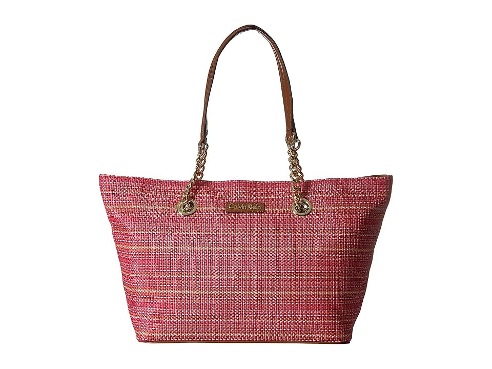 

Calvin Klein Raffia Tote (Dahlia) Tote Handbags