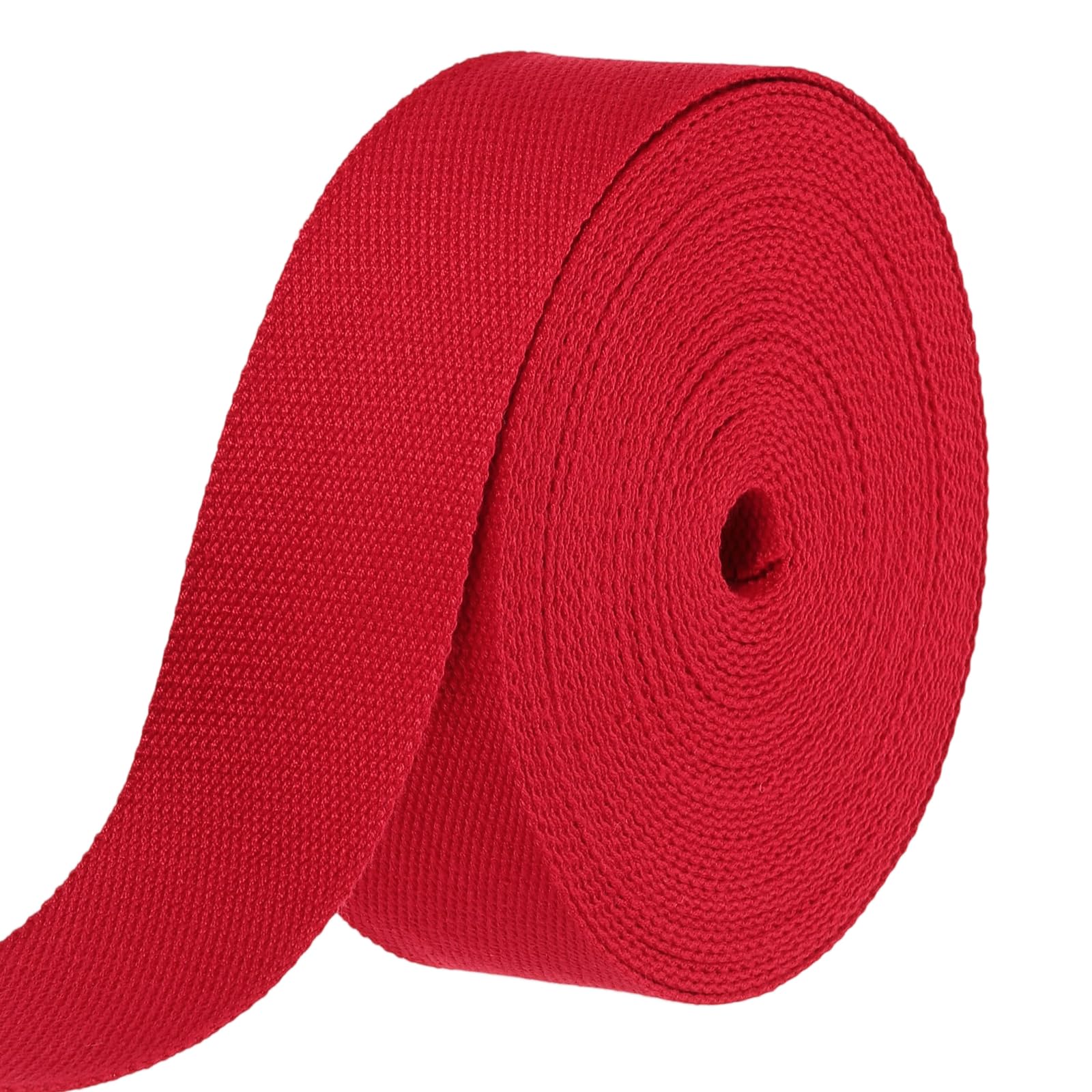 sourcing map Cotton Webbing 50mm x 10m (W x L) Polyester Cotton Weave Webbing Strap Twill Tape Ribbon for Art and Crafts Webbing Tote Bag Handles Cloth Belt Making Outdoor Supplies, Red