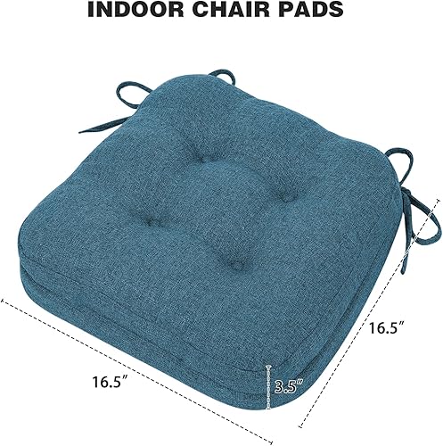 Miniatura 10 de baibu Juego de 4 cojines para sillas de comedor, cojines de espuma viscoelástica con diseño de patente de doble capa, almohadillas de asiento