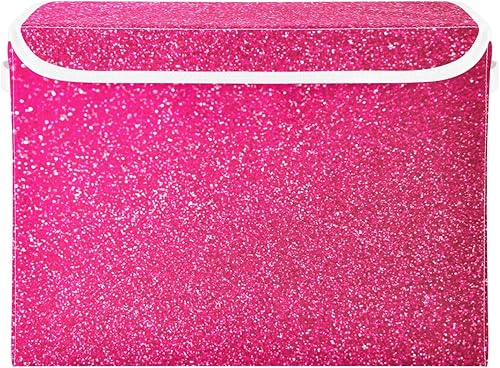 GAIGEO Contenedores de almacenamiento plegables con purpurina rosa intenso, cajas de almacenamiento, organizadores y almacenamiento, organizadores