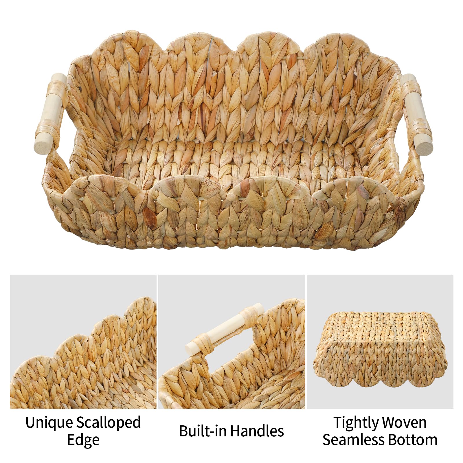 Cute Wicker Baskets - Natural Water Hyacinth -9