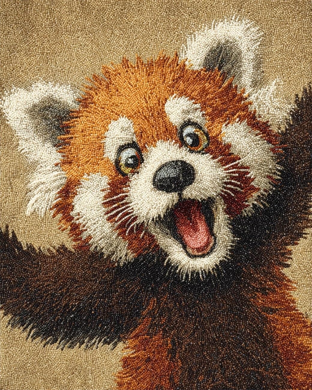 Henypt DIY Latch Hook Rug Kits Cartoon Panda 80x115cm