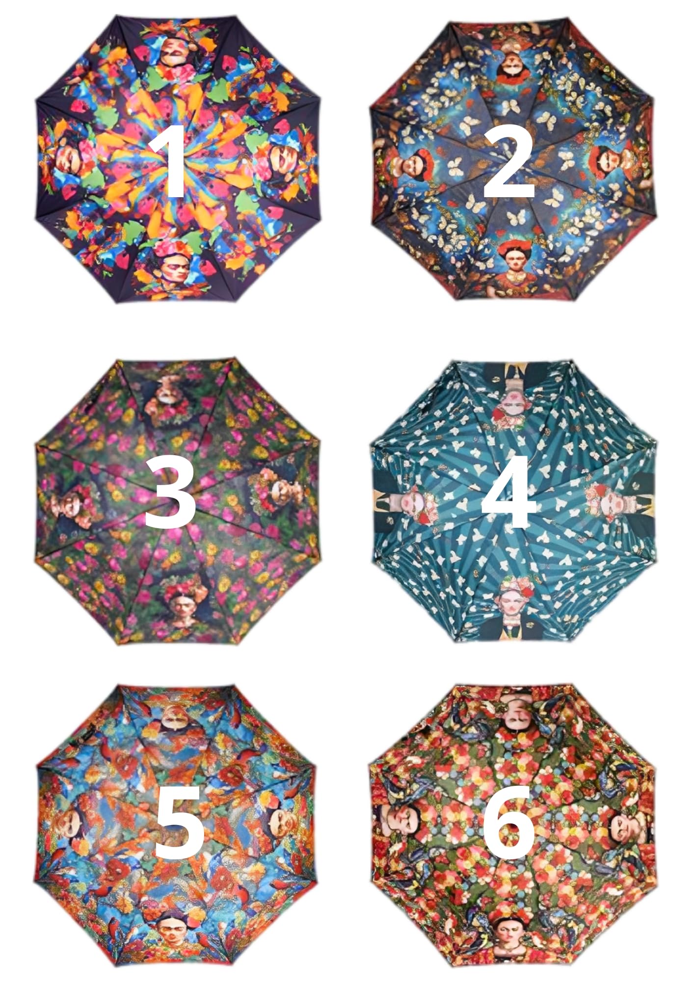 Miro Travel Wear Parasol Frida dla kobiet Kolor, sztuka i styl w deszczu! Długi parasol wiatroszczelny | Motyle kwiatowe | Oryginalny prezent