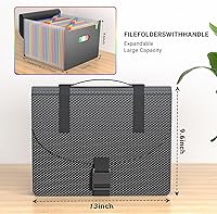 Vista 6 de Expanding File Folders with Handle,25 Pockets Accordion File Organizer Expandable,Portable Expandable File Box,Sturdy Accordian Filing Organizer