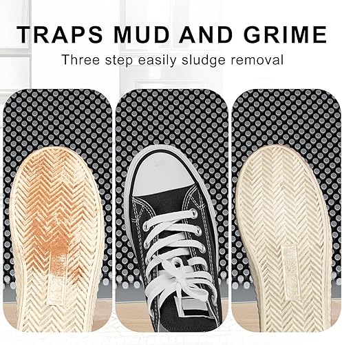 Miniatura 4 de Fowooyeen Tapete para puerta al aire libre, 30 x 17 pulgadas, raspador de silicona para puerta delantera, duradero, antideslizante, impermeable,