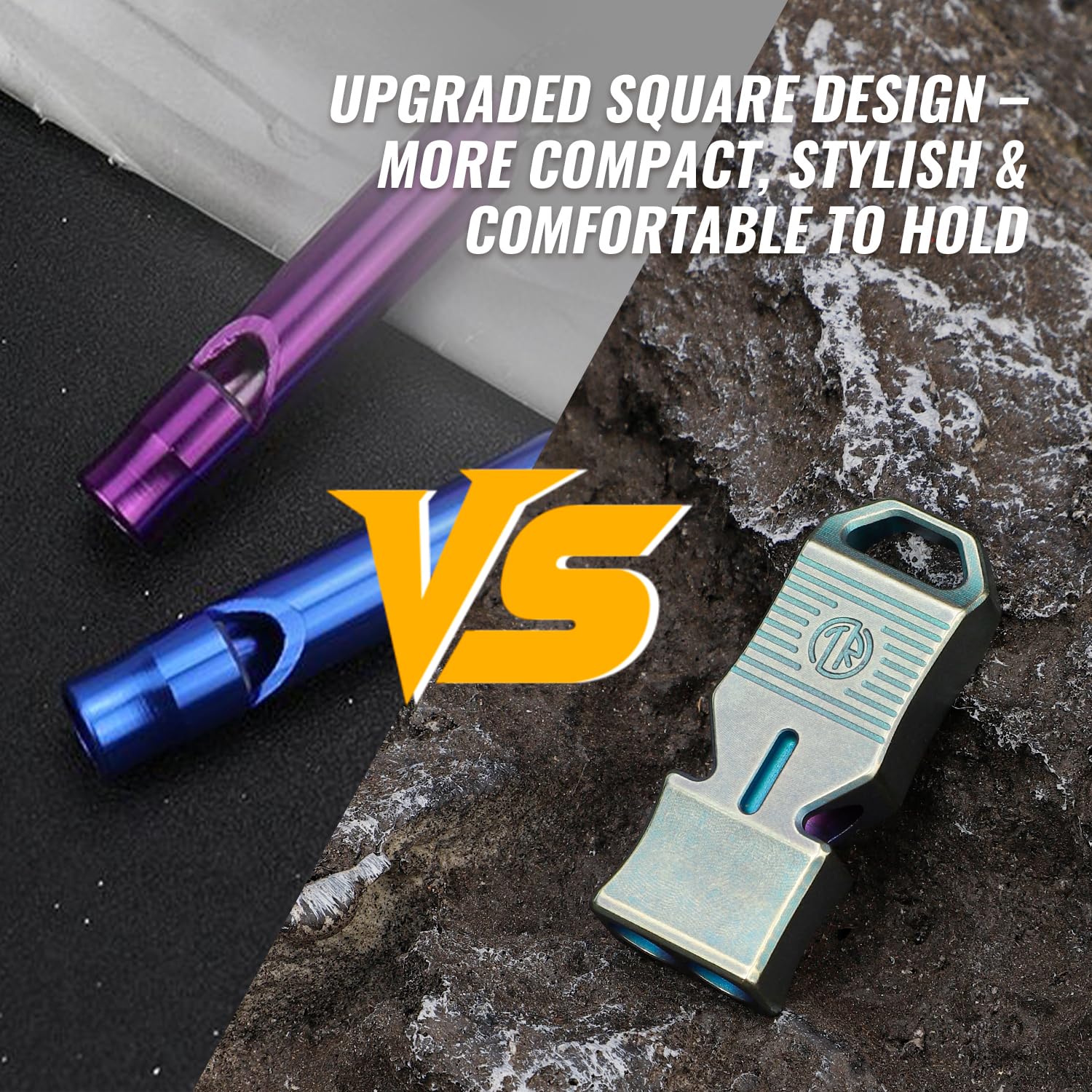 Sifflet 120dB Sifflet De Survie Double Tube 120dB - Alliage Aluminium Étanche Avec Lanière Sifflet Survie Haute Puissance