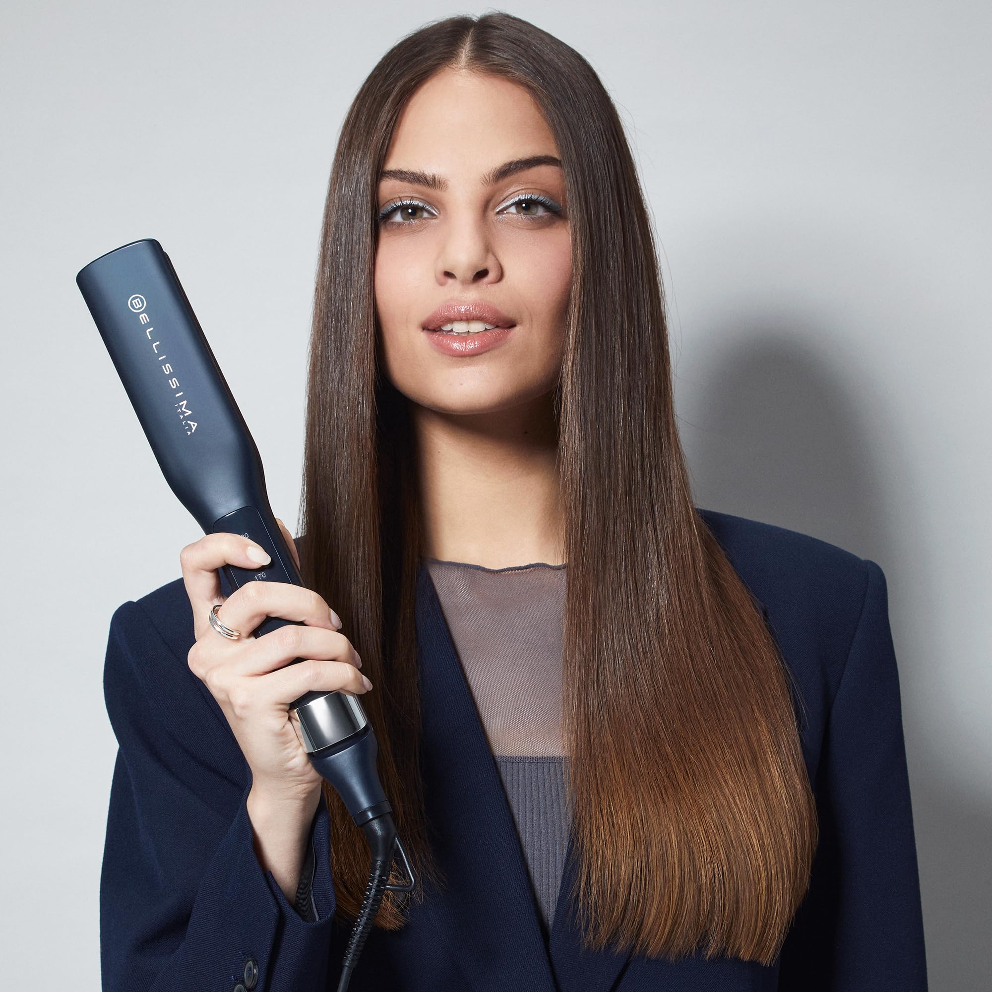 Bellissima Elixir Deluxe prostownica parowa - profesjonalna prostownica parowa do wygładzania lub falowania - prostownica parowa z płytkami ceramicznymi i keratynową ochroną włosów, miękka i świecąca