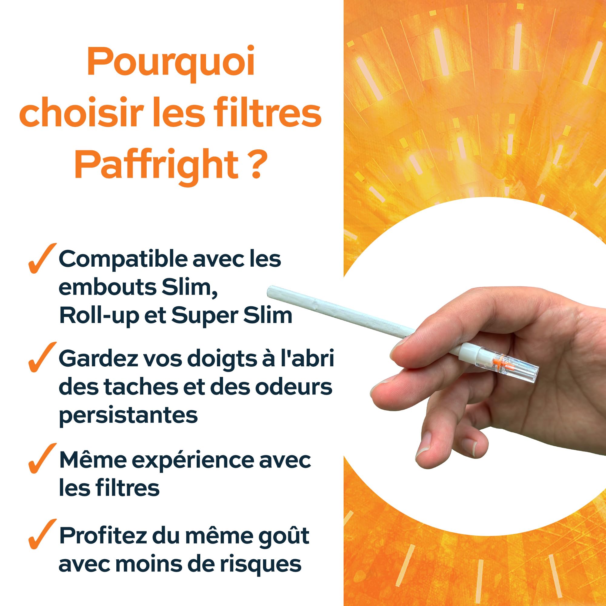 Paffright Slim 540+60, pour Tailles Rouler et Slim et Roll-ups Size, 540+60 par Paquet, Filtre Anti Goudron, Embout Cigarette Tabac, 5-6 mm