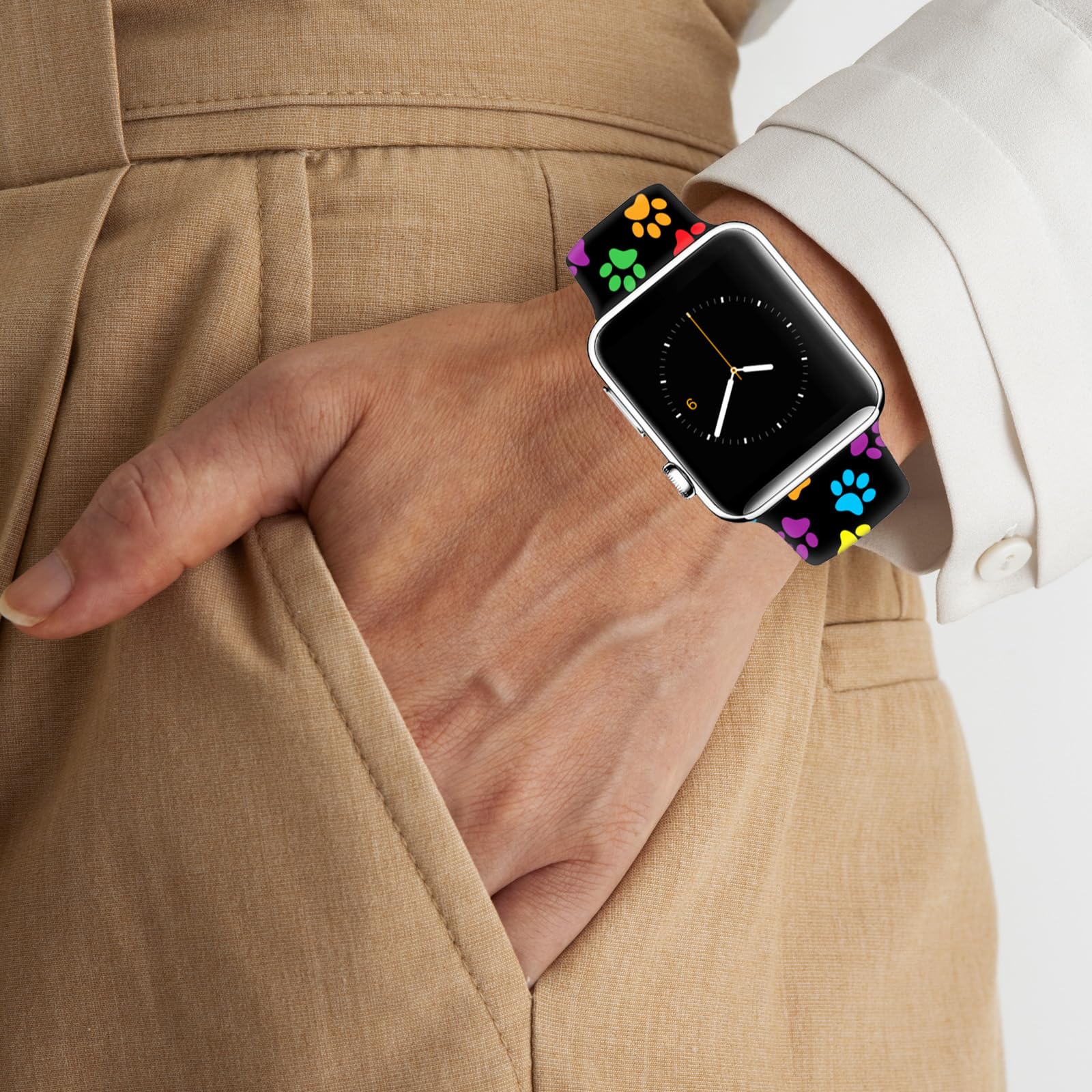 Sportowy pasek do zegarka kompatybilny z Apple Watch 38 mm, 40 mm, 41 mm, 42 mm, 44 mm, 45 mm, dla kobiet, mężczyzn, prezenty, regulowane, wymienne, miękkie silikonowe paski do smartwatcha do iWatch