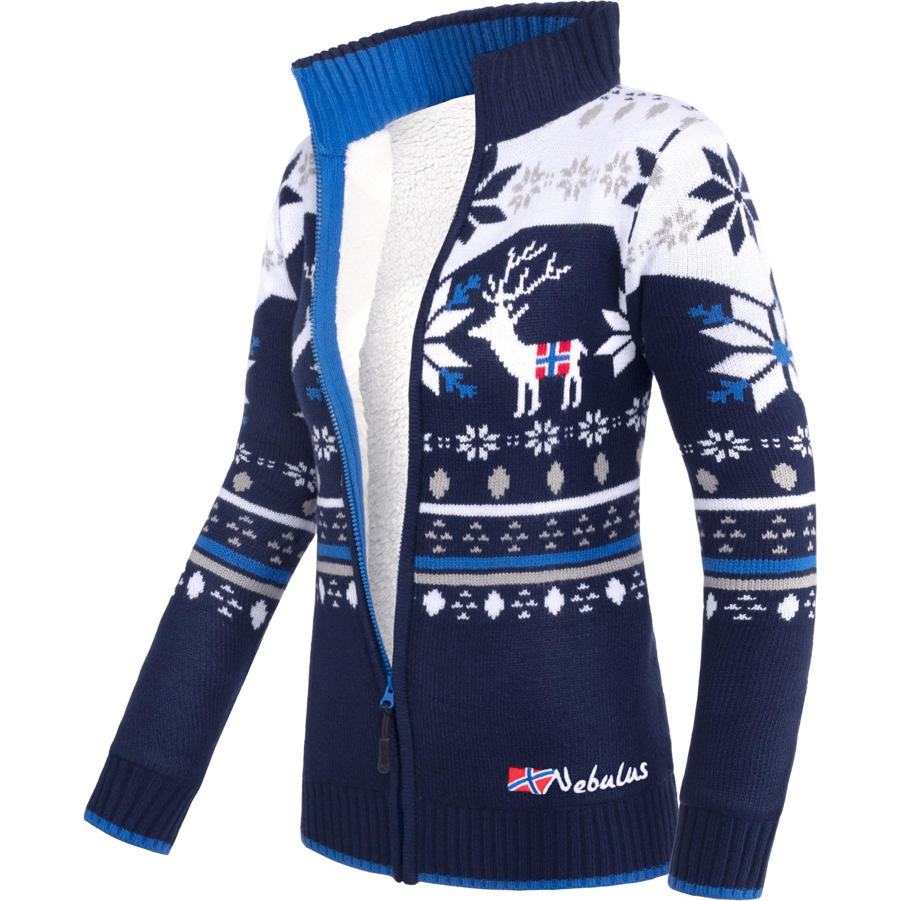 Nebulus Damen Norweger SVERRE, warme Strickjacke, praktische & vielseitige Jacke