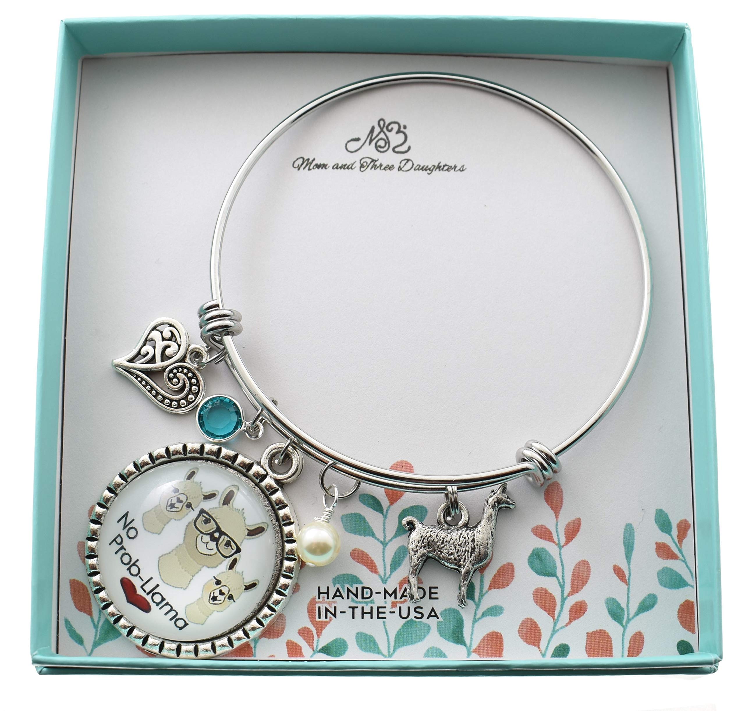 No Prob Llama Bangle Bracelet. No Prob Llama Gifts. Llama Bracelet. Gift For Llama Lover