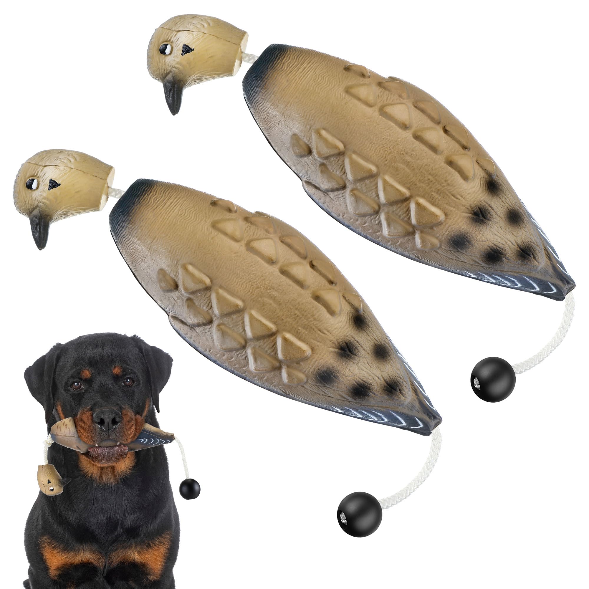 Saillong 2 Pack Hunting Dog Toy Training Bumpers, Pheasant Dummy, Floating Fowl Trainer, Mimic Real Hunting Retriever, Durable Dogs Dummy Decoys Training Toy for Dogs